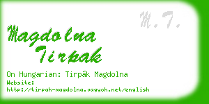 magdolna tirpak business card